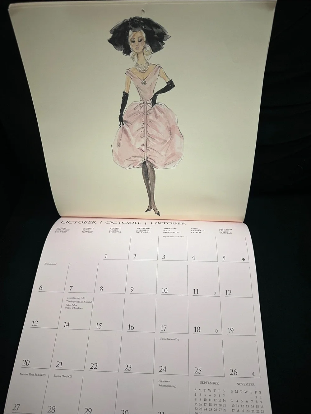 2013 Barbie Collectible Calendar Robert Best Fashion Model Art Great Condition